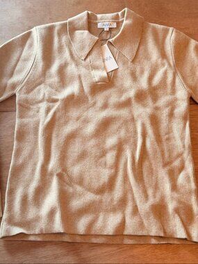 Avara Elle Camel Collared Sweater Sz S NWT